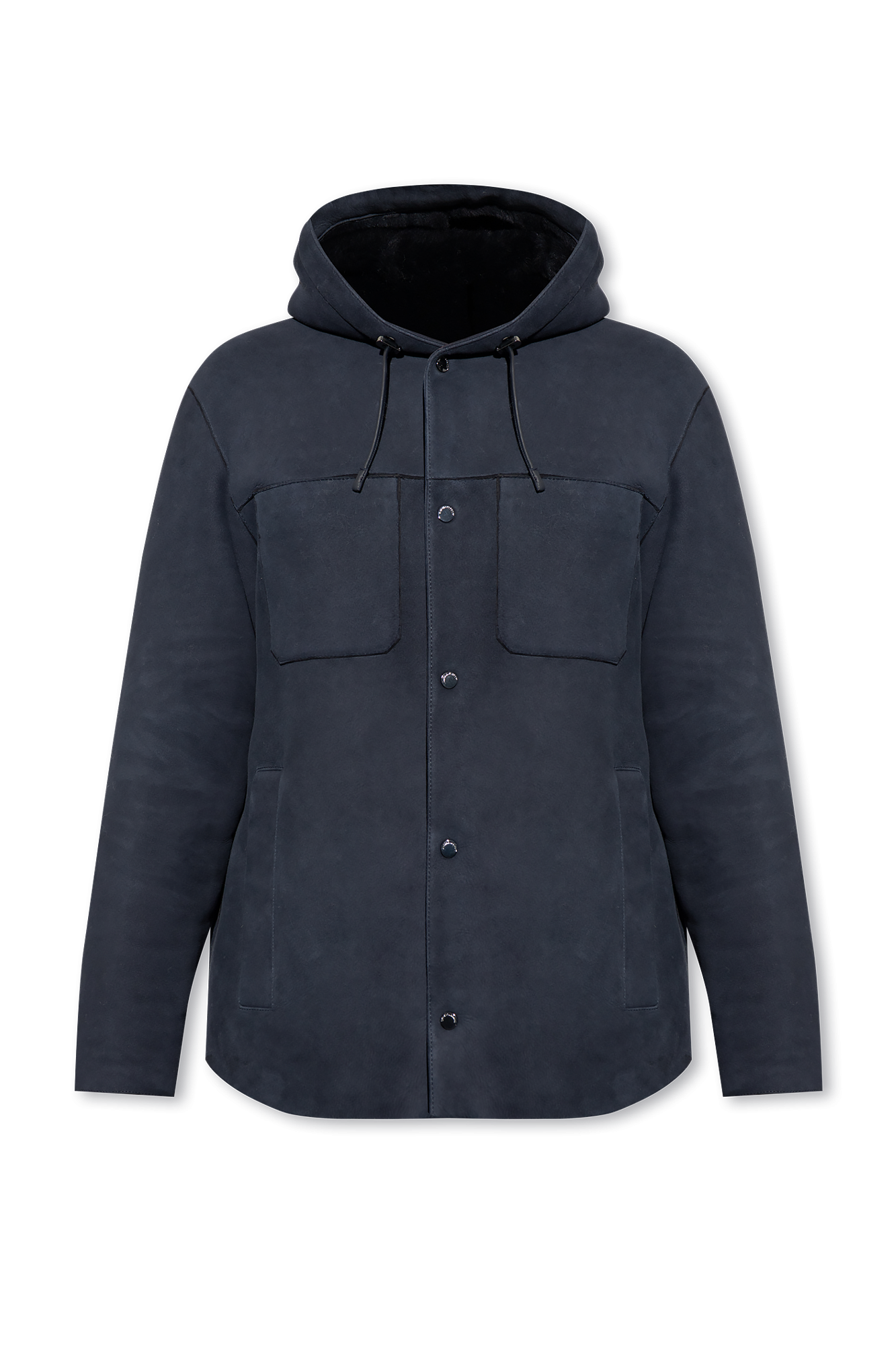 Navy blue Hooded shearling jacket Emporio Armani Vitkac Germany